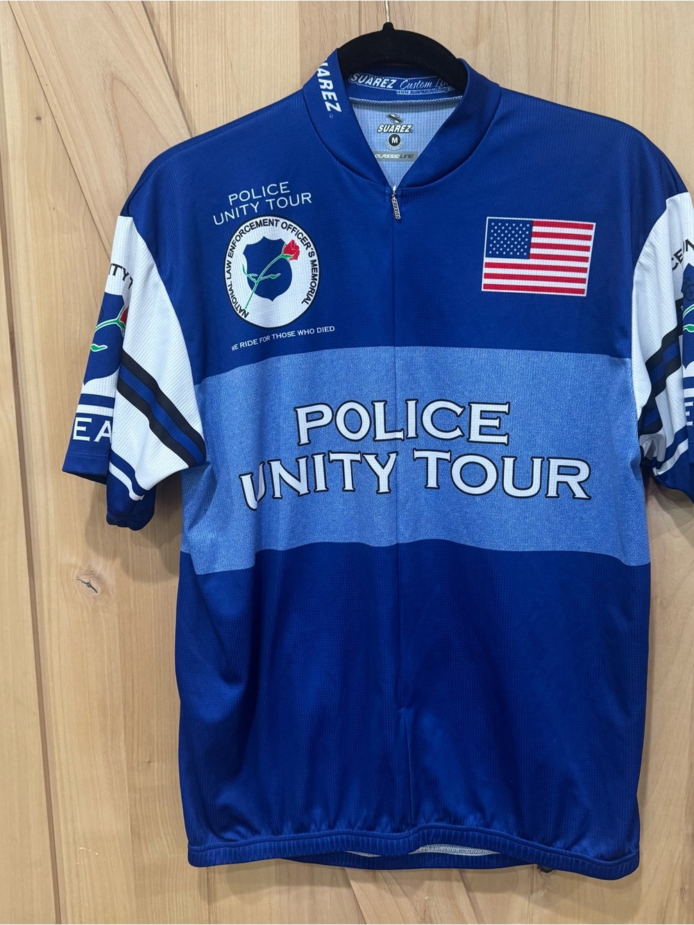 Suarez Police Full Zip Cycling Jersey Size Medium Police Unity Tour shirt